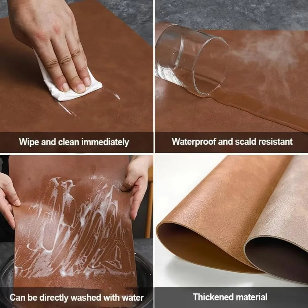 NordicDrop | Double-Sided Faux Leather Placemats | Non-Slip & Heat Resistant | Mat Non-Slip