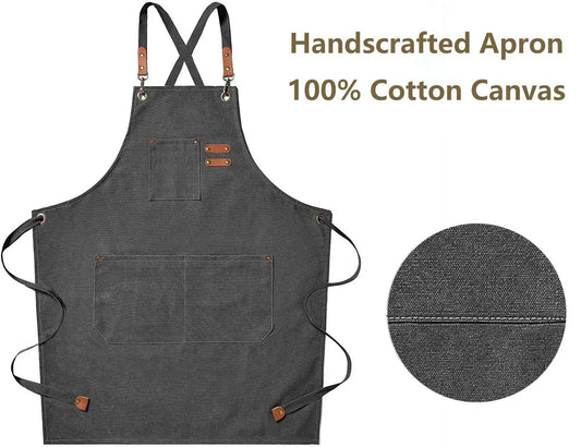 ProWear | Canvas Kitchen Apron | Unisex Chef & Workwear | Kitchen Essential Soft-Touch Fabric