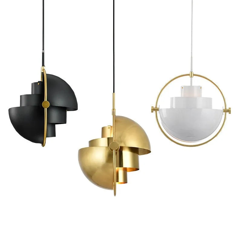 Modern Nordic Pendant Light | Sculptural Metal Suspension Lamp | Adjustable Dining Room