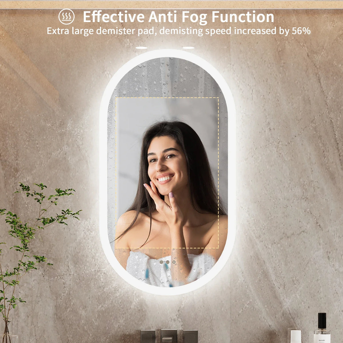 LumoOval | Oval LED Bathroom Mirror | Anti-Fog & Dimmable Backlit Design | Touch Control