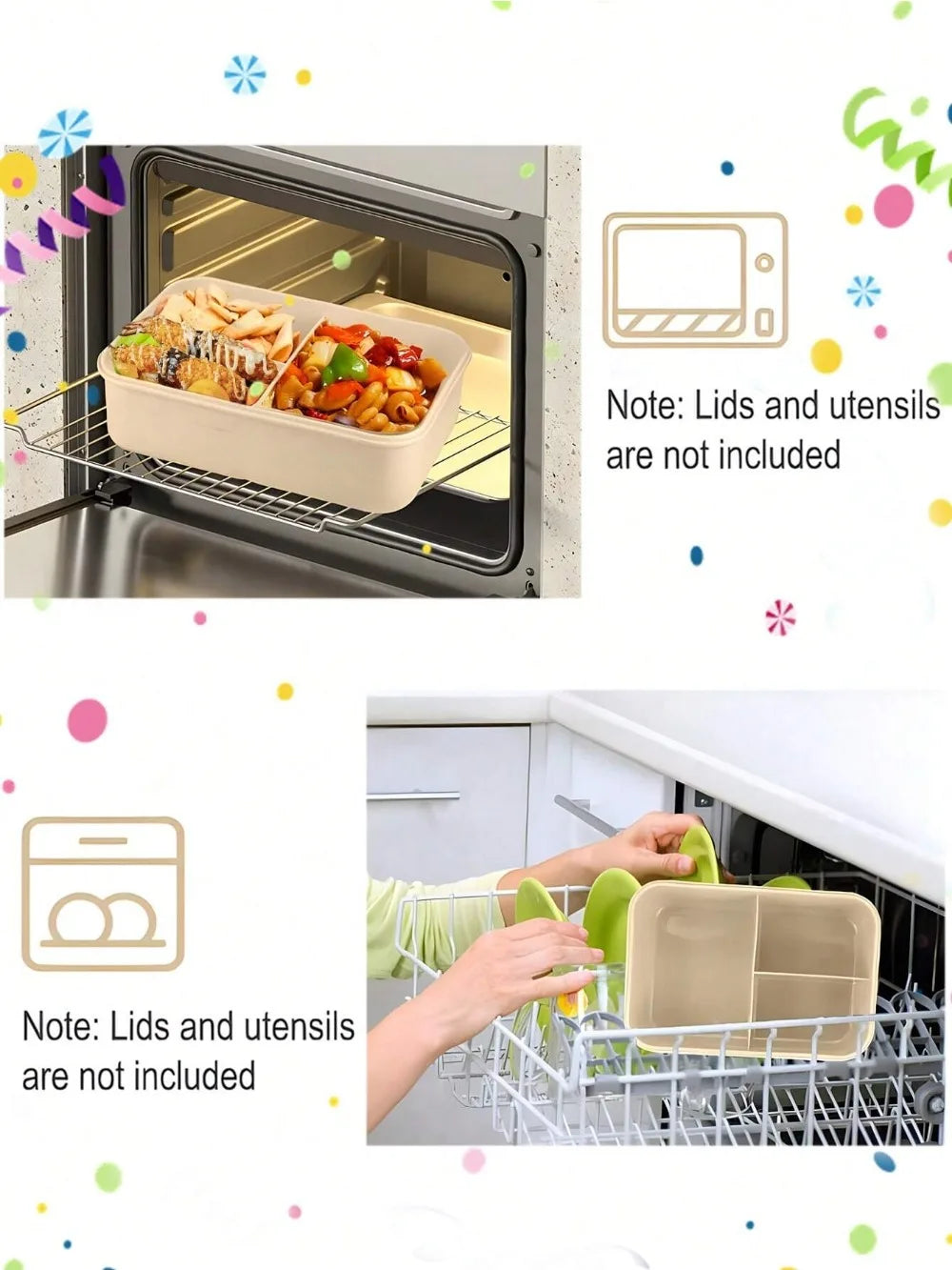 MealMate | Bento Lunch Box with Utensils | 4 Compartments & Leak-Proof Design | Leak-Proof