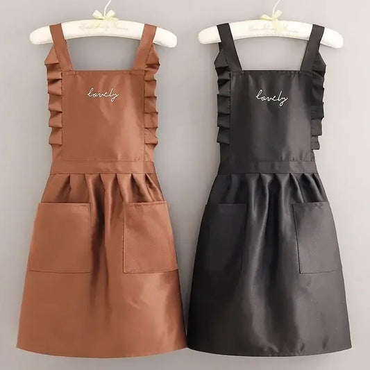 FloraBelle | Princess Style Waterproof Apron | Floral Work Uniform | Kitchen Essential