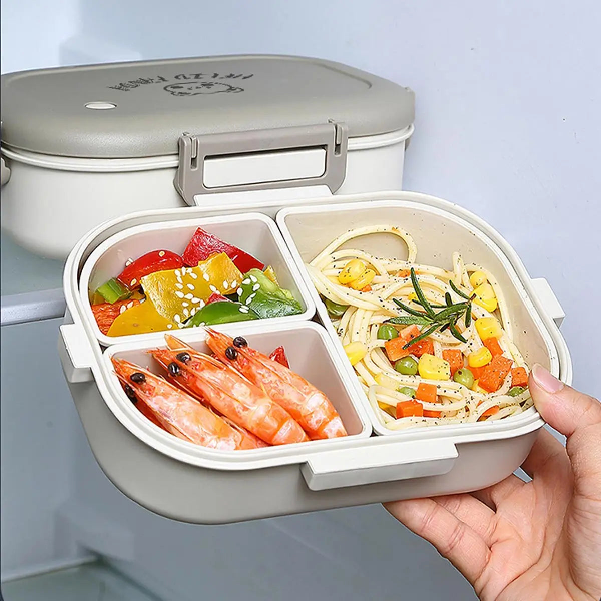 FreshMate | Portable Bento Lunch Box | Leak-Proof with 3 Compartments | Kitchen Essential