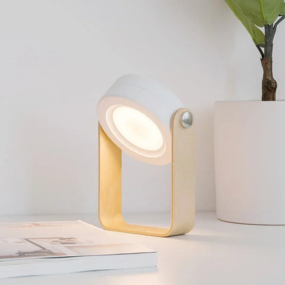 Creative Wooden Handle Portable Lantern | Folding Rechargeable Table Lamp | Wood Dimmable