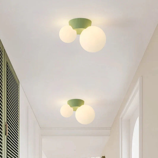Luméa Ceiling Light | French Modern Double Globe Design | Glass French-modern Bedroom