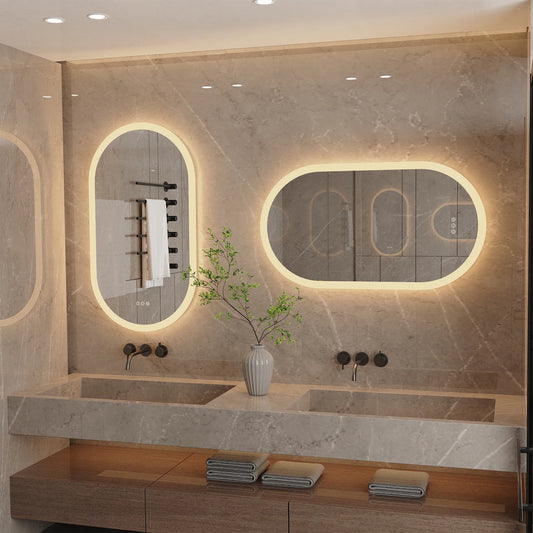 LumoOval | Oval LED Bathroom Mirror | Anti-Fog & Dimmable Backlit Design | Touch Control