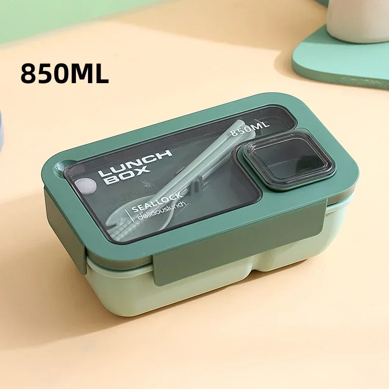 BentoGo Lunch Box | Portable Leak-Proof Bento with Cutlery | Microwave & Dishwasher Safe
