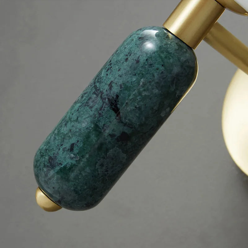 Marble & Glass Wall Lamp | Gold Finish Modern Sconce | Wall Light Bedroom