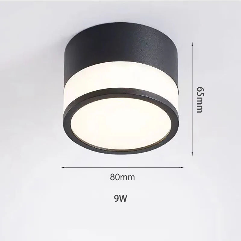 Nordic Surface Mounted LED Downlight | 9W / 15W Ceiling Light | Clear Acrylic Aluminium Bedroom