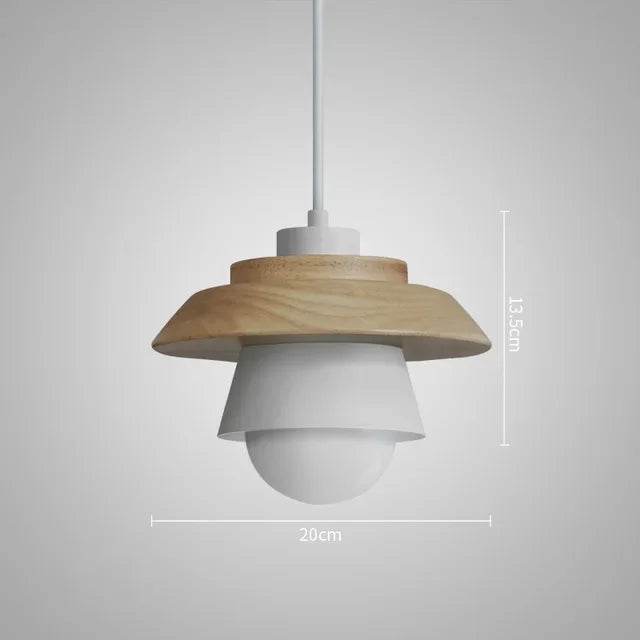 Nordic Wood Pendant Light | Colourful Macaron Design | Dining Room
