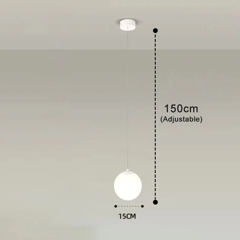 Luna Pendant Light | Nordic Modern Glass Globe Design | Metal Dining Room
