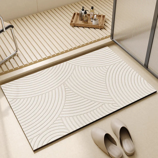 Super Absorbent Bath Mat | Quick-Dry Non-Slip Bathroom Floor Mat | Adjustable Non-Slip Entryway