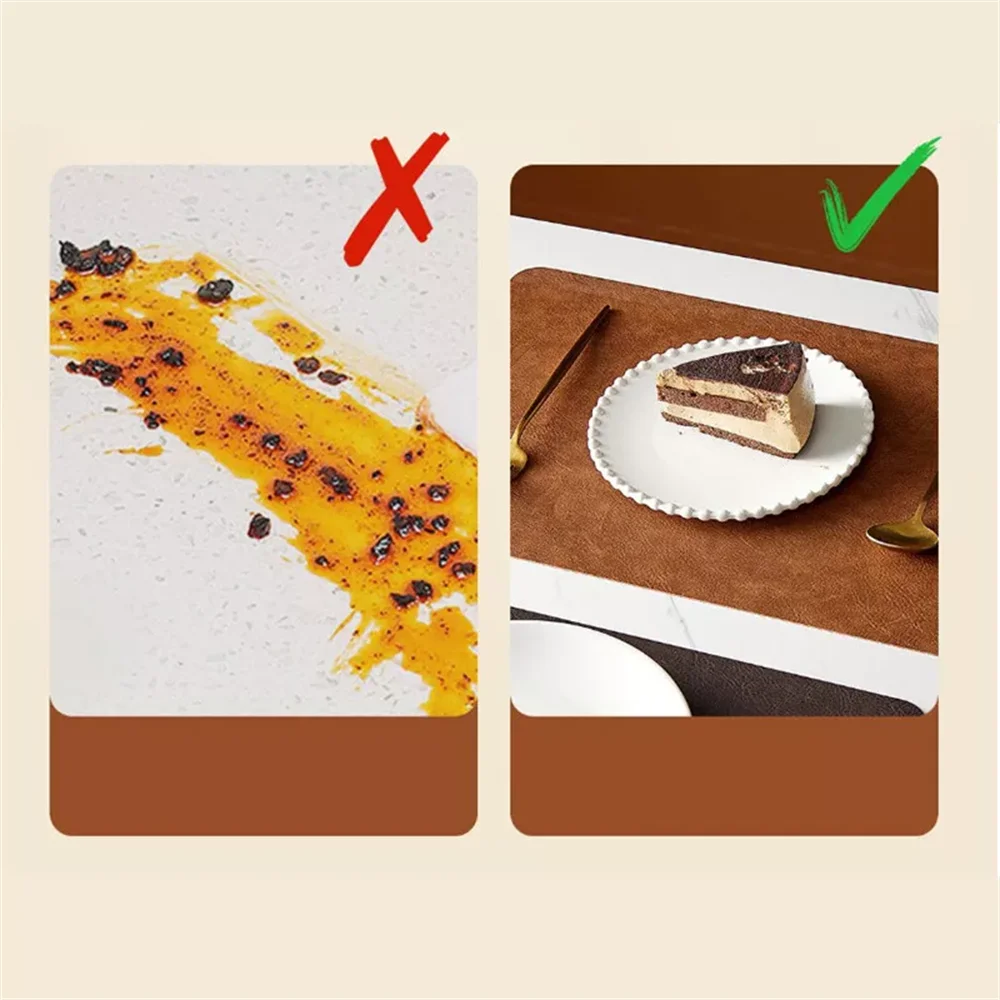 DuoMat | Double-Sided Faux Leather Placemats | Heat Resistant & Waterproof | Mat Heat-Resistant