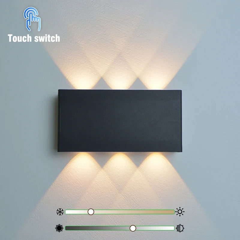 LumiBlock Rechargeable Wall Lamp | Minimalist Wood-Grain Design | Wall Light Touch Control