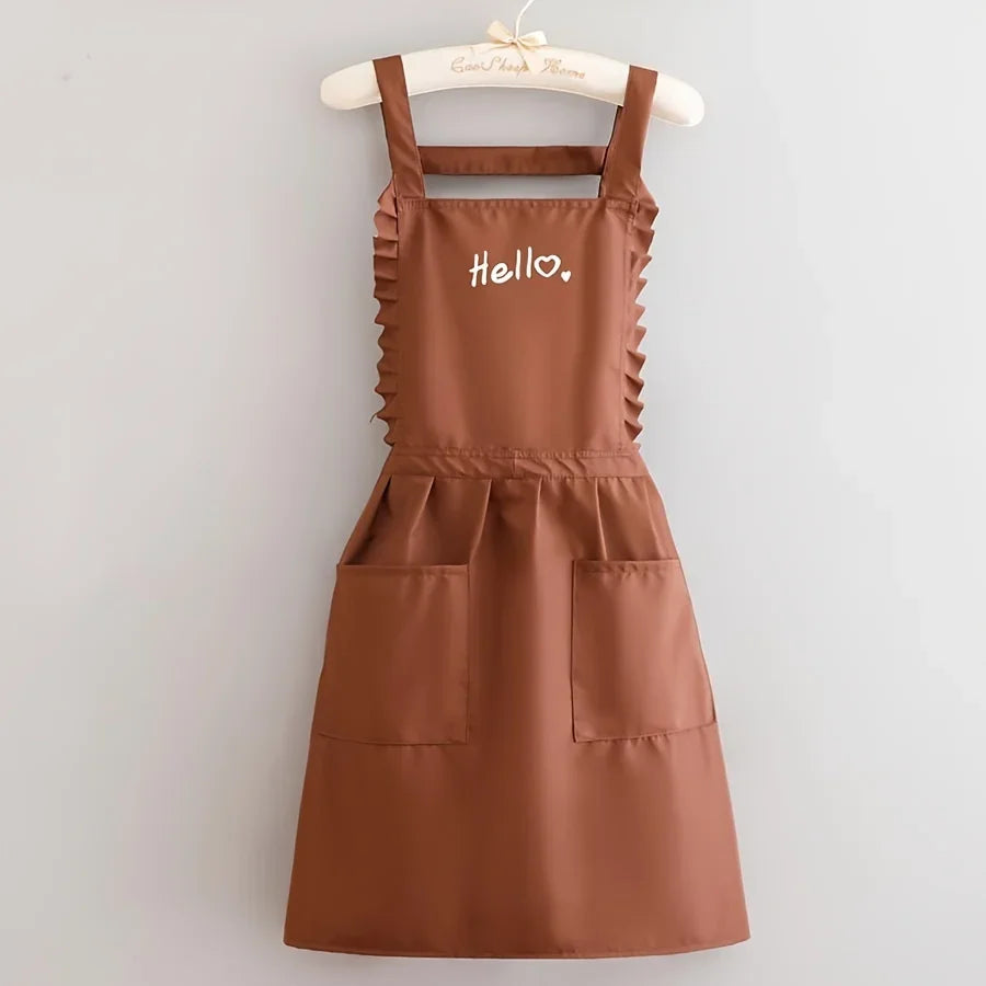 FloraBelle | Princess Style Waterproof Apron | Floral Work Uniform | Kitchen Essential