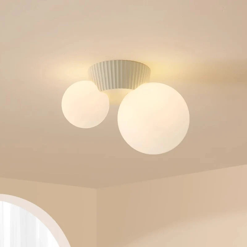 Luméa Ceiling Light | French Modern Double Globe Design | Glass French-modern Bedroom