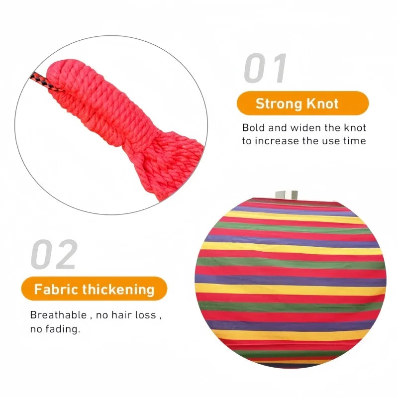 Canvas Hammock | Striped Double Swing Bed | Indoor & Outdoor Camping Hammock | Soft Furnishing