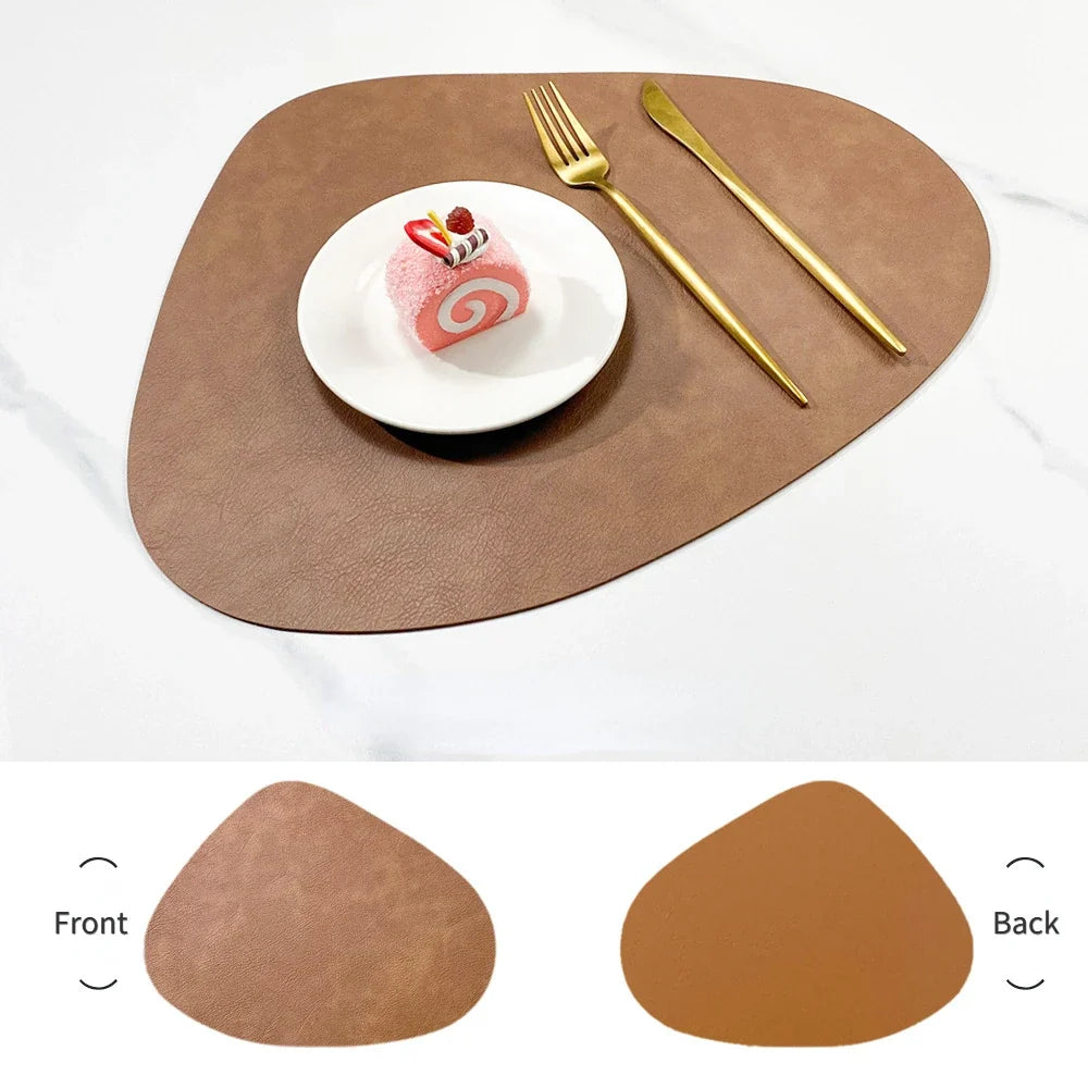 NordicDrop | Double-Sided Faux Leather Placemats | Non-Slip & Heat Resistant | Mat Non-Slip