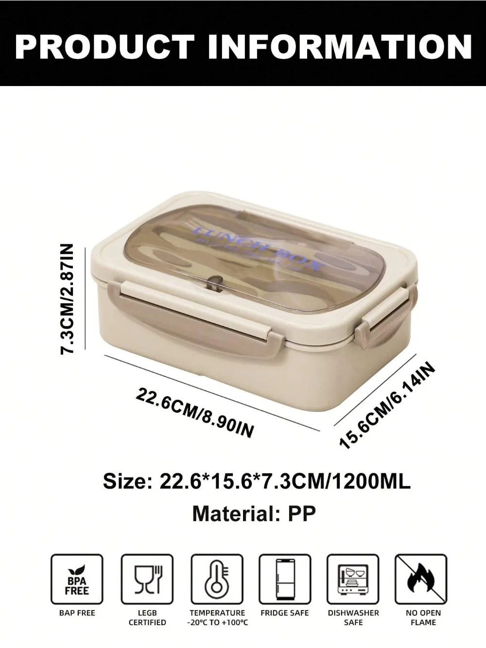 MealMate | Bento Lunch Box with Utensils | 4 Compartments & Leak-Proof Design | Leak-Proof
