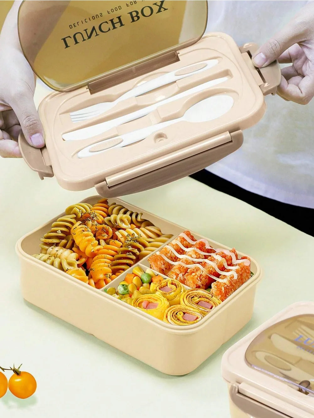 MealMate | Bento Lunch Box with Utensils | 4 Compartments & Leak-Proof Design | Leak-Proof