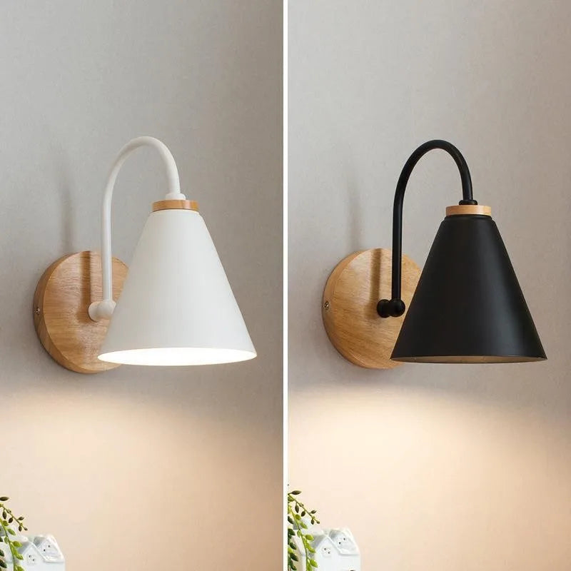 Nordic Beam | Scandinavian Wood & Iron Wall Light | Bedroom