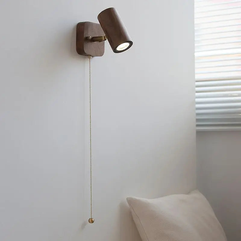 Arlo Wall Lamp | Retro Walnut LED Spotlight | Wall Light Wood Adjustable Vintage-inspired