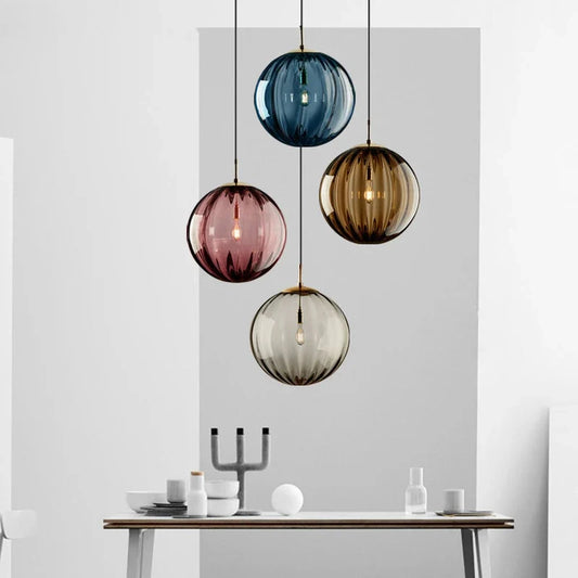 Modern Glass Ball Pendant Light | Nordic Elegance for Every Space | Brass Handcrafted