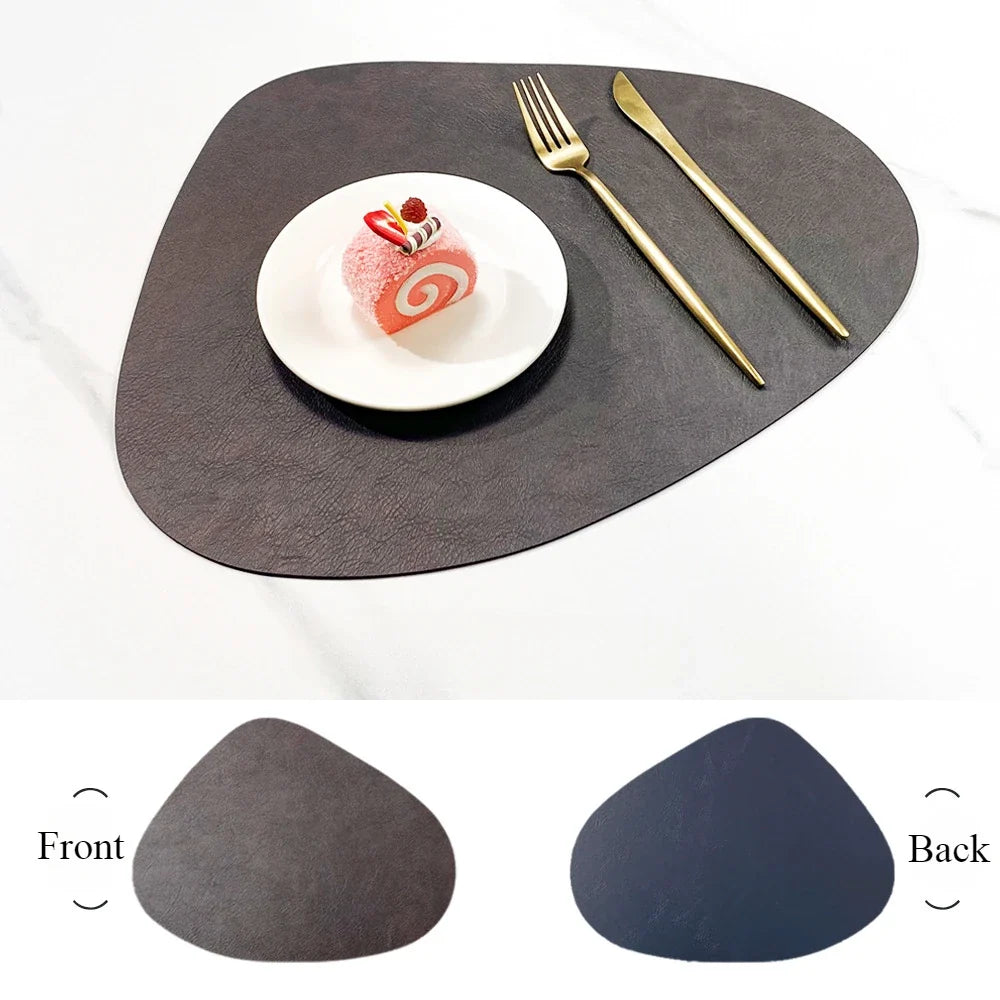 NordicDrop | Double-Sided Faux Leather Placemats | Non-Slip & Heat Resistant | Mat Non-Slip