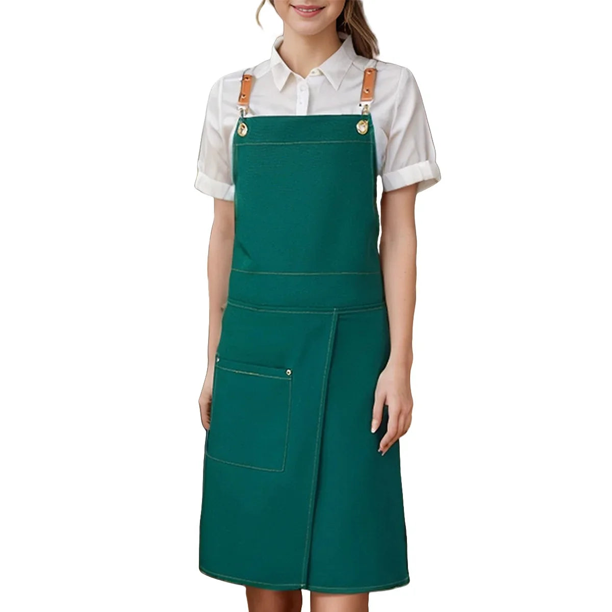 WorkEase | Waterproof Canvas Apron | Split Skirt Design with Pockets | Kitchen Essential