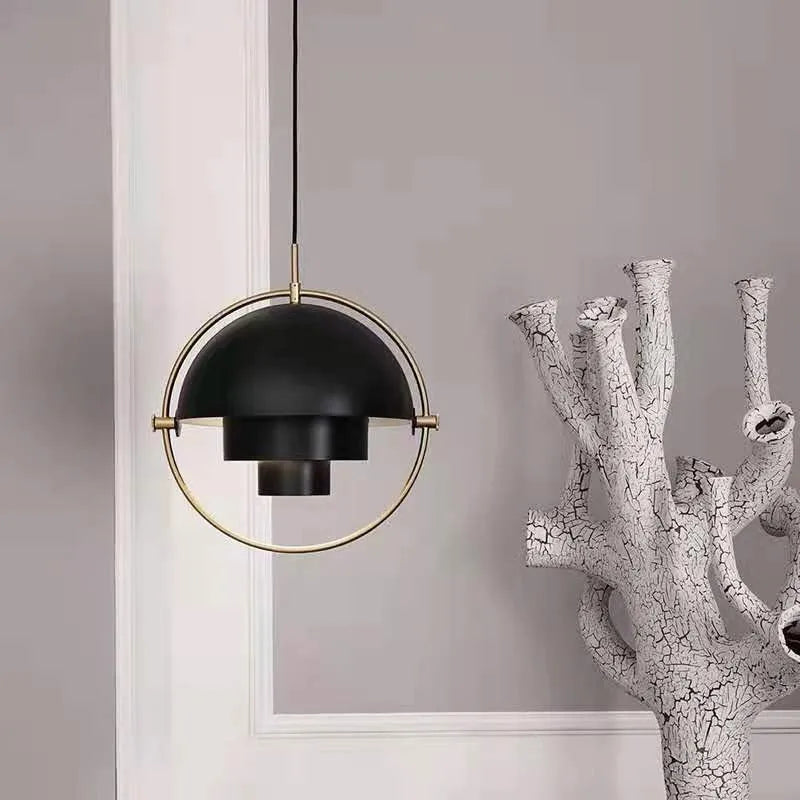 Modern Nordic Pendant Light | Sculptural Metal Suspension Lamp | Adjustable Dining Room