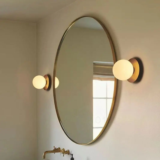 Nordic Globe Glass Wall Lamp | Minimalist Modern Bathroom & Bedroom Light | Iron