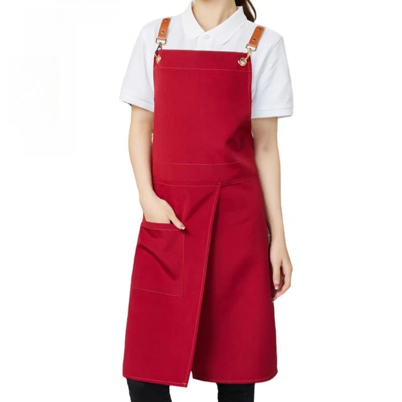 WorkEase | Waterproof Canvas Apron | Split Skirt Design with Pockets | Kitchen Essential