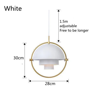 Modern Nordic Pendant Light | Sculptural Metal Suspension Lamp | Adjustable Dining Room