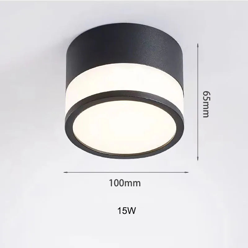 Nordic Surface Mounted LED Downlight | 9W / 15W Ceiling Light | Clear Acrylic Aluminium Bedroom