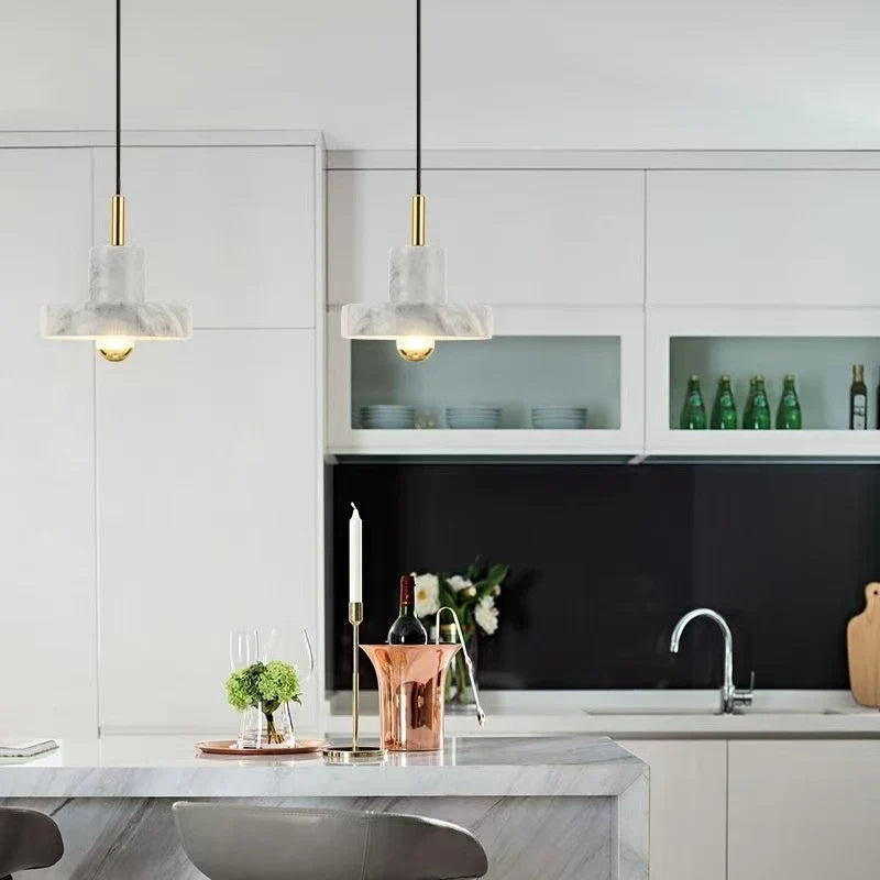 Marble Pendant Lamp | Natural Stone Postmodern Design | Pendant Light Dining Room