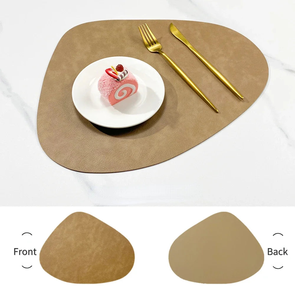 NordicDrop | Double-Sided Faux Leather Placemats | Non-Slip & Heat Resistant | Mat Non-Slip