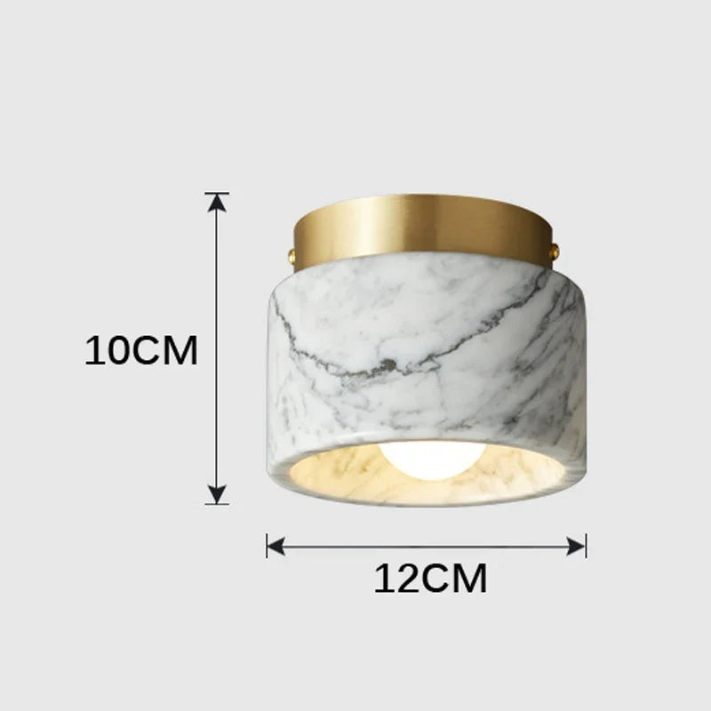 Nordic Marble Ceiling Light | Modern Downlight with Stone Finish | Bedroom