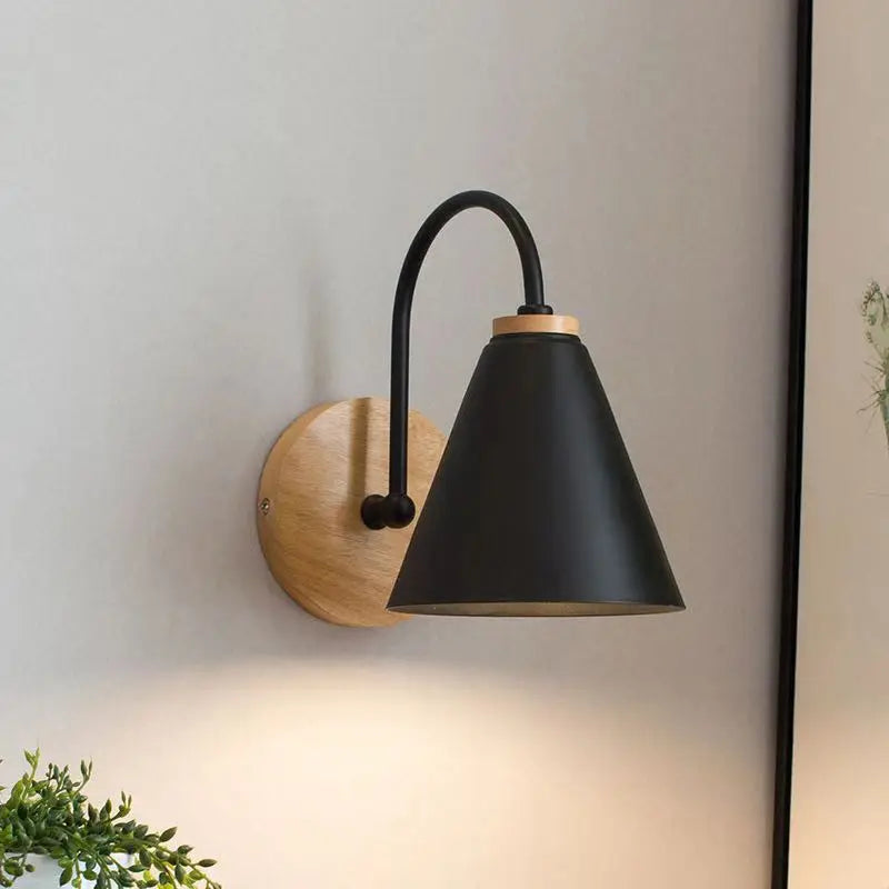 Nordic Beam | Scandinavian Wood & Iron Wall Light | Bedroom