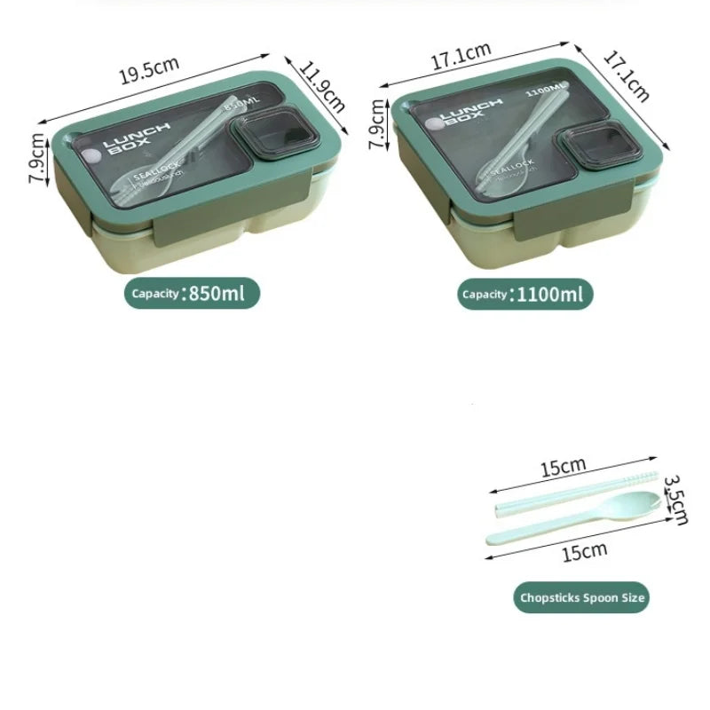 BentoGo Lunch Box | Portable Leak-Proof Bento with Cutlery | Microwave & Dishwasher Safe