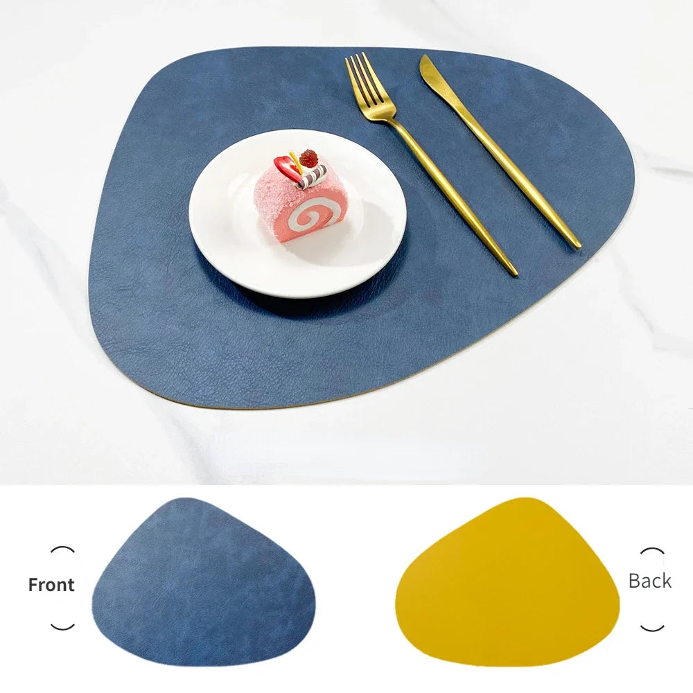 NordicDrop | Double-Sided Faux Leather Placemats | Non-Slip & Heat Resistant | Mat Non-Slip