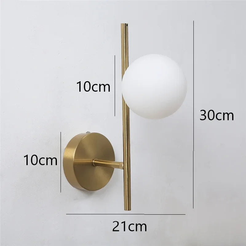 Astra Wall Light | Dual Globe Modern Gold Design | Glass Bedroom
