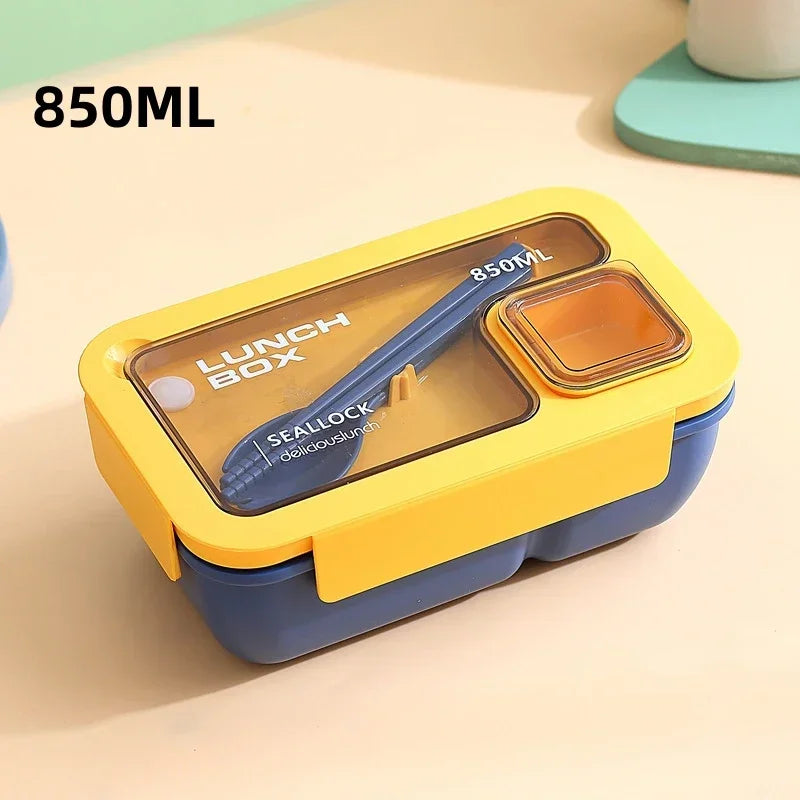 BentoGo Lunch Box | Portable Leak-Proof Bento with Cutlery | Microwave & Dishwasher Safe