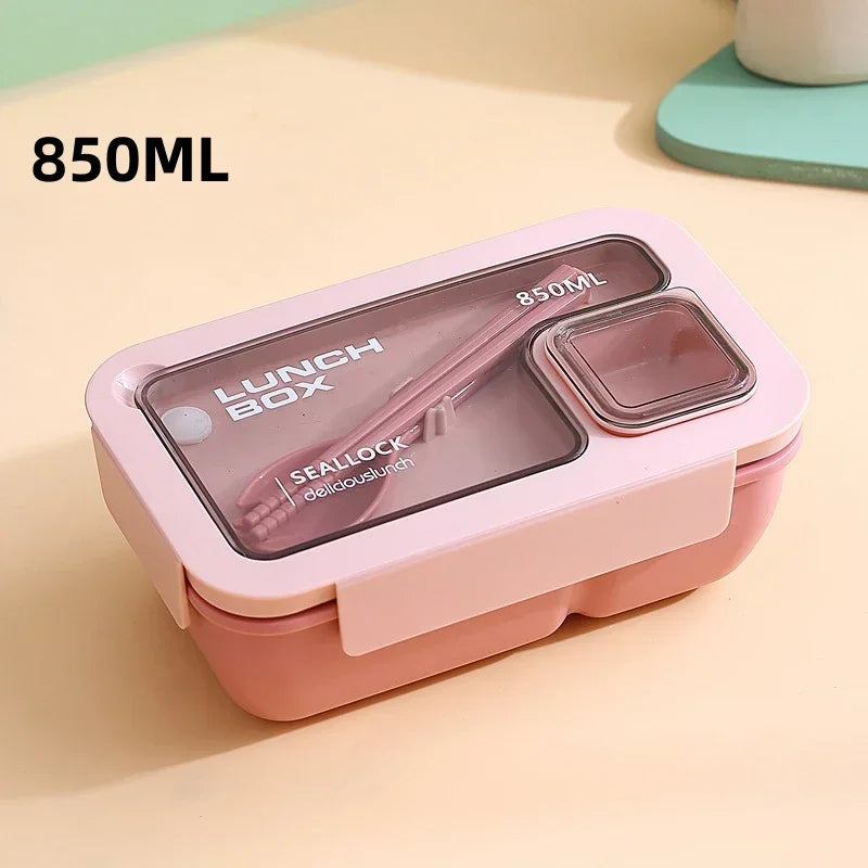 BentoGo Lunch Box | Portable Leak-Proof Bento with Cutlery | Microwave & Dishwasher Safe