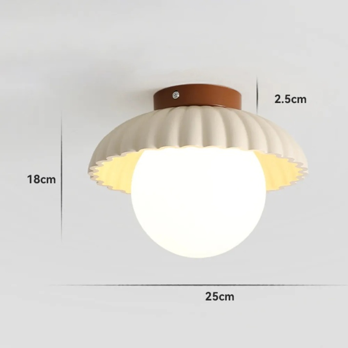 Iron Hallway Ceiling Light | Modern Glass & Metal Flush Mount | Bedroom