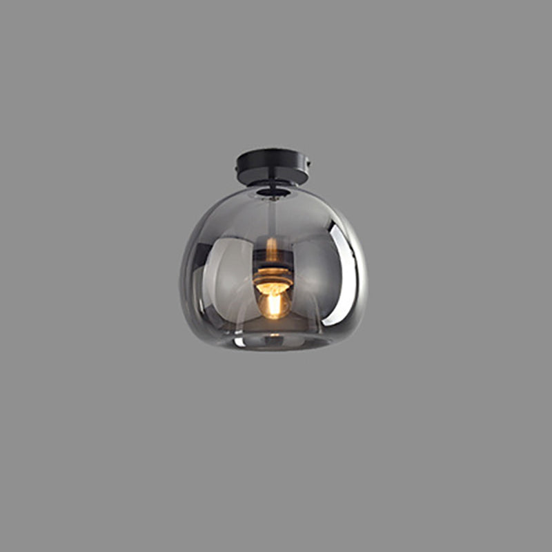 Nordic Glass Ball Ceiling Light | Semi-Flush Mount | LED Bedroom