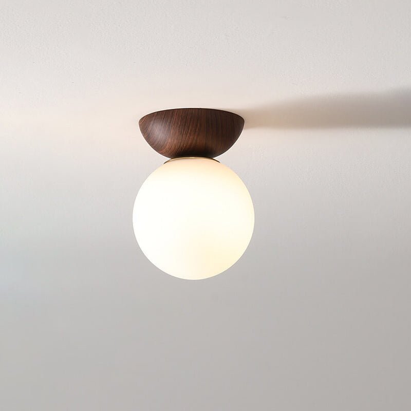 Japanese Style Ceiling Light | Minimal Wood & Glass Design | LED Japanese-minimalist Bedroom