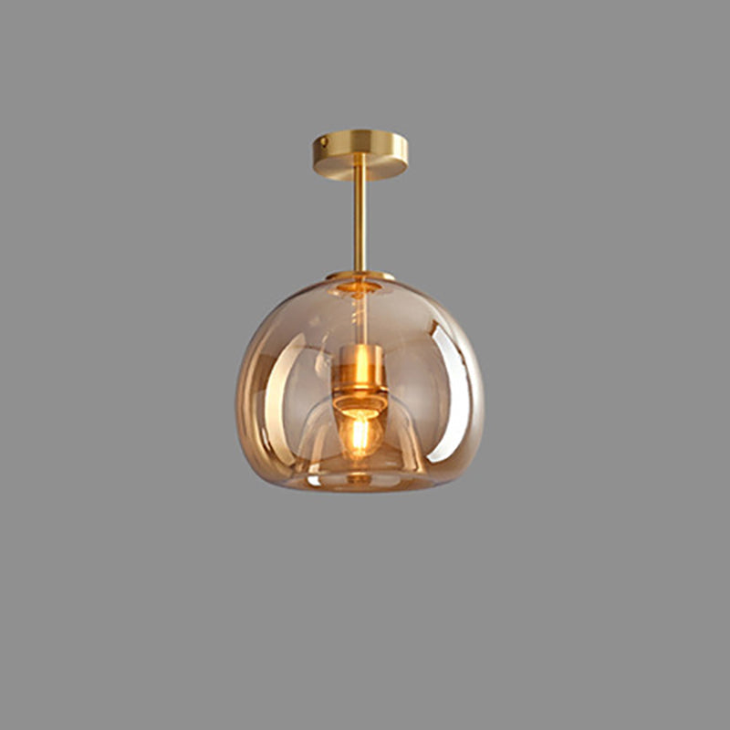 Nordic Glass Ball Ceiling Light | Semi-Flush Mount | LED Bedroom