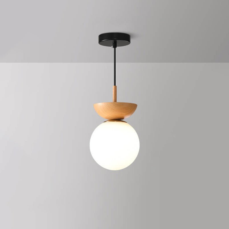 Japanese Style Ceiling Light | Minimal Wood & Glass Design | LED Japanese-minimalist Bedroom