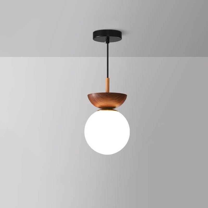 Japanese Style Ceiling Light | Minimal Wood & Glass Design | LED Japanese-minimalist Bedroom