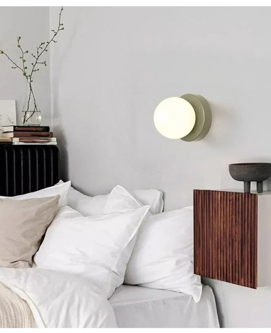 Macaron LED Wall Lamp | Modern Coloured Glass Sconce | Wall Light Metal Bedroom